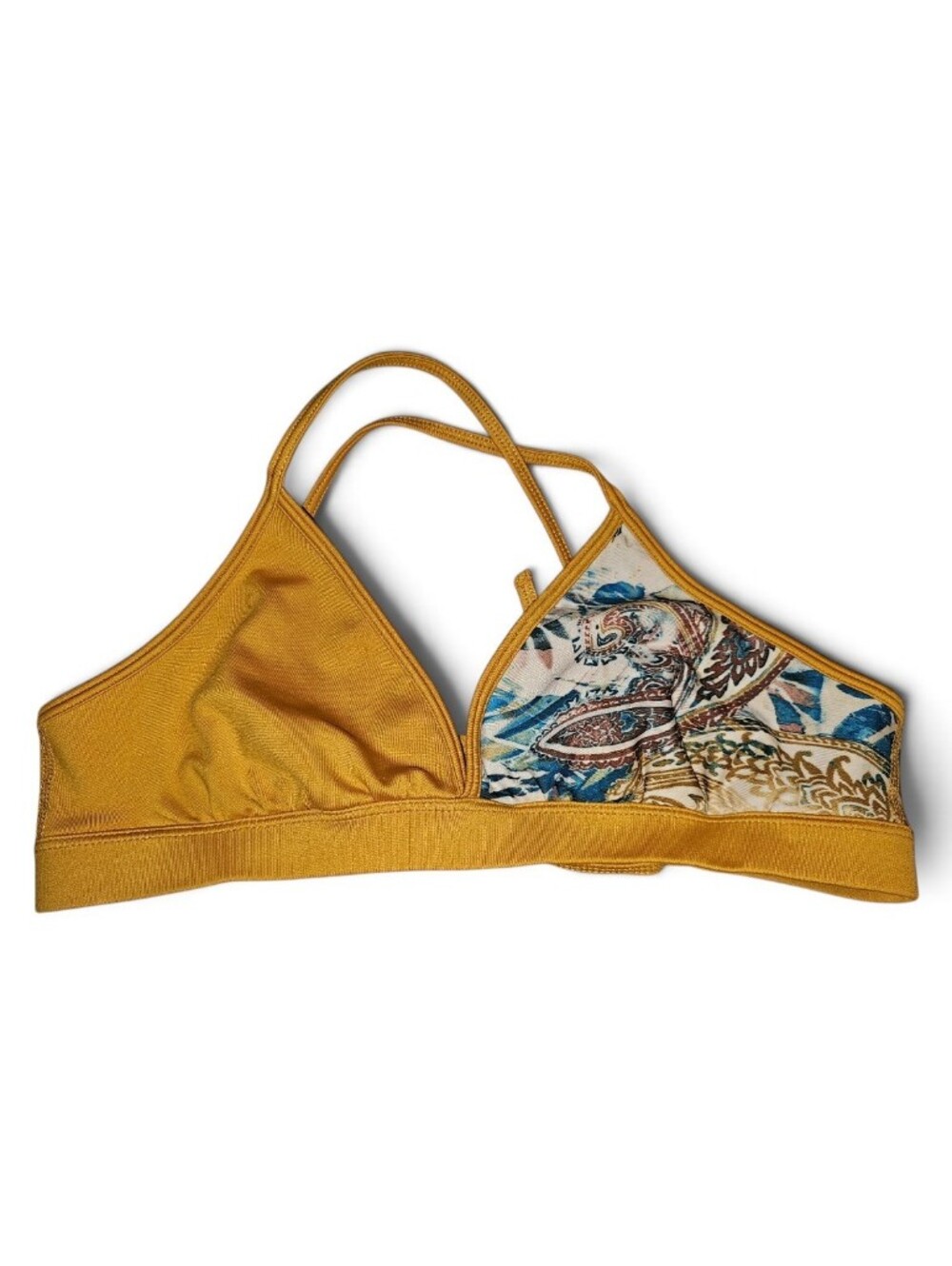 MIKA YOGA WEAR Paisley Print Triangle Strappy Bra - XL